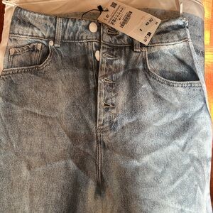 Zara Silk Denim Skirt